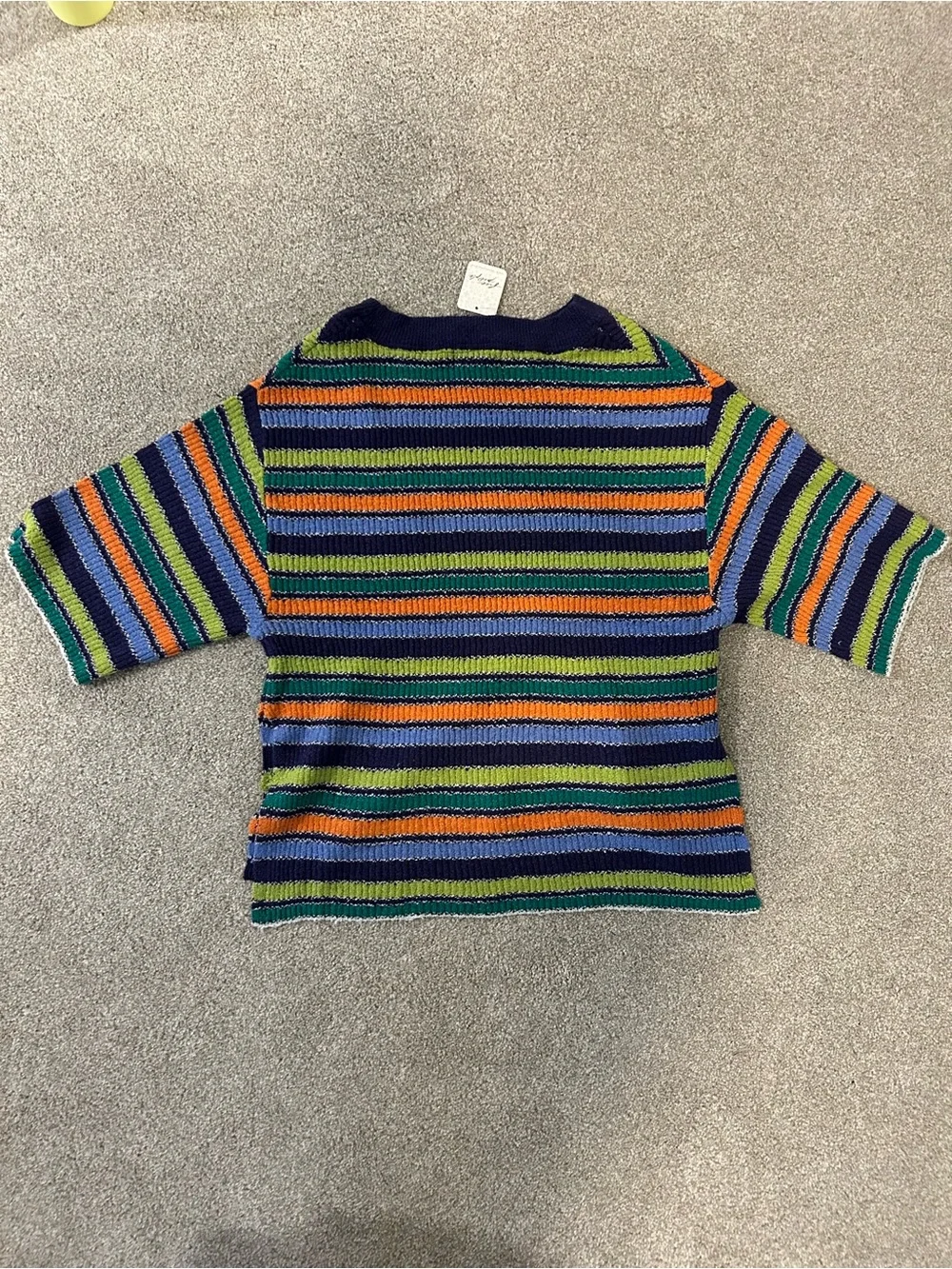 Free People Striped Knit Pajama Set in Blue, Green, Orange, and Purple